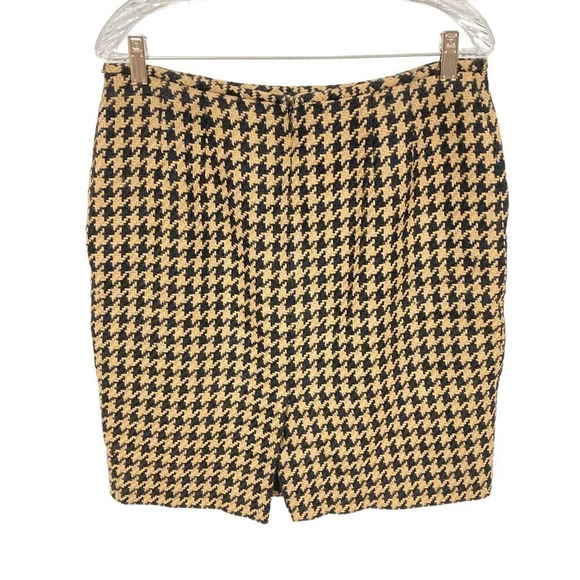 Kasper & Company‎ Houndstooth Lined Wool Pencil Skirt, Camel & Black, 12 Petite - Picture 3 of 9